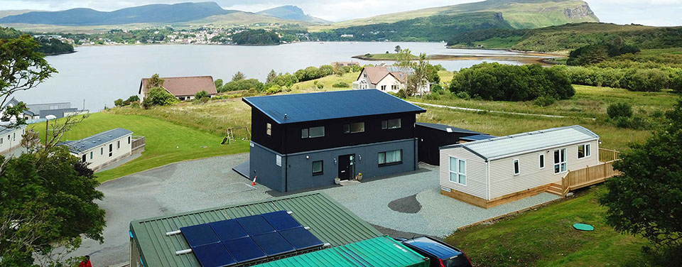 Luxury bed and breakfast accommodation near Portree with sea views at Taigh Scalpaigh