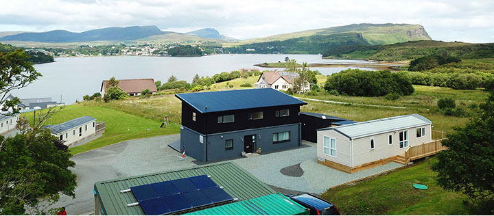 Luxury bed and breakfast accommodation near Portree with sea views at Taigh Scalpaigh