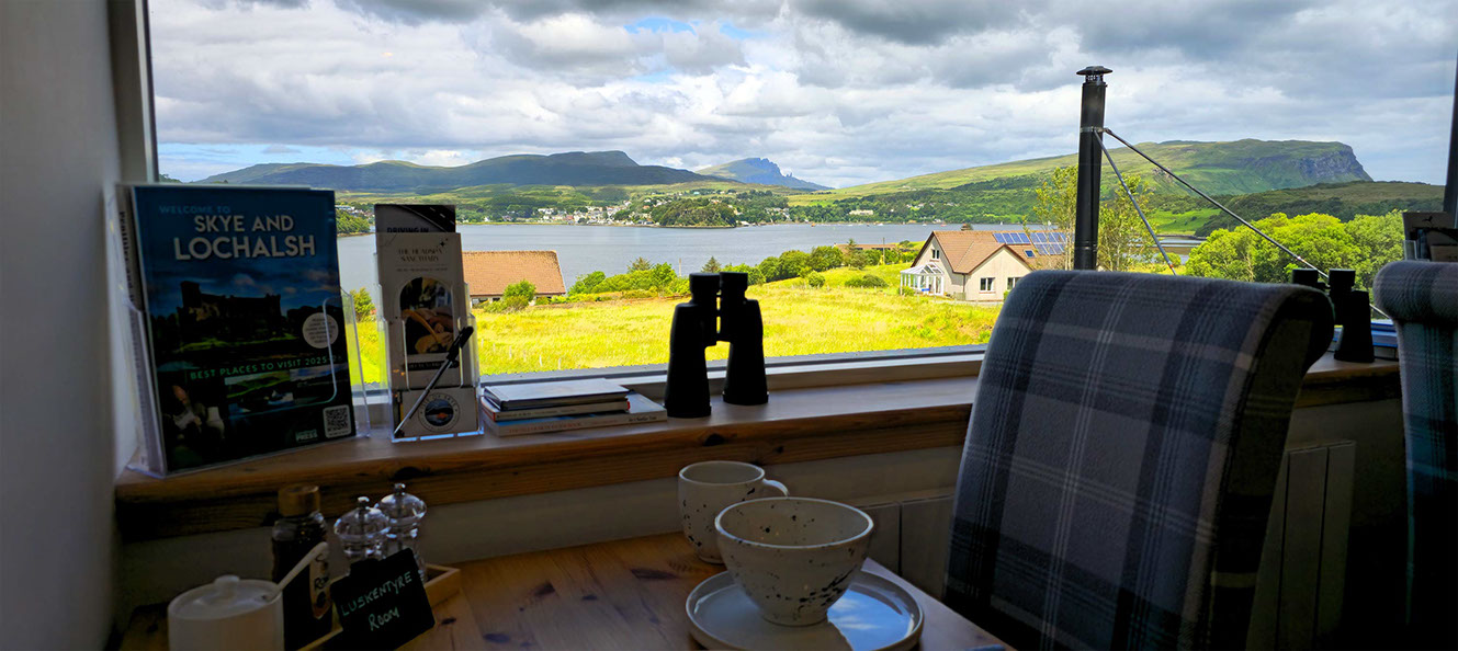 Taigh Scalpaigh Luxury Bed and Breakfast accommodation near Portree with sea views