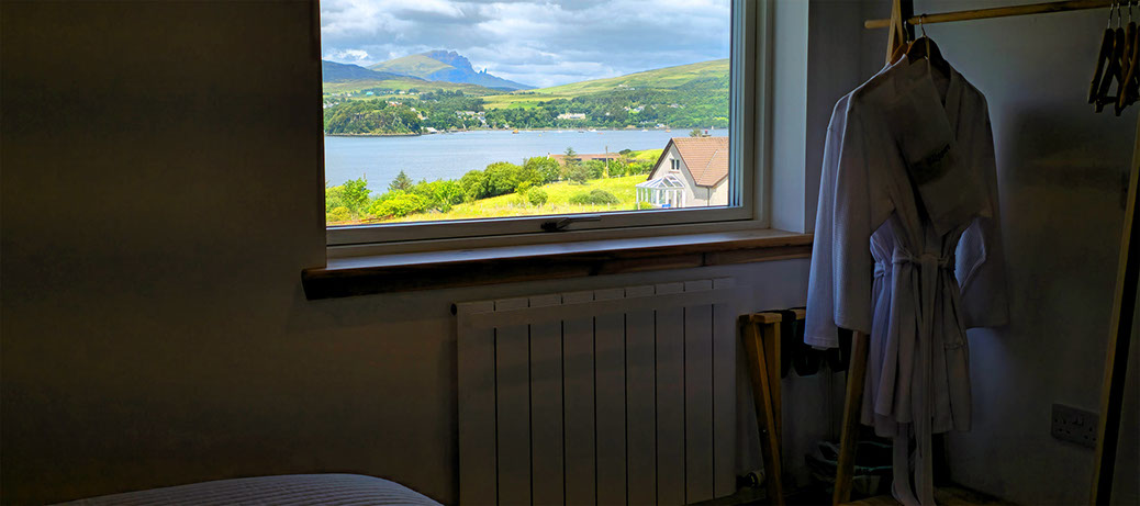 Enjoy sea views of Portree when you stay at Taigh Scalpaigh luxury bed and breakfast accommodation