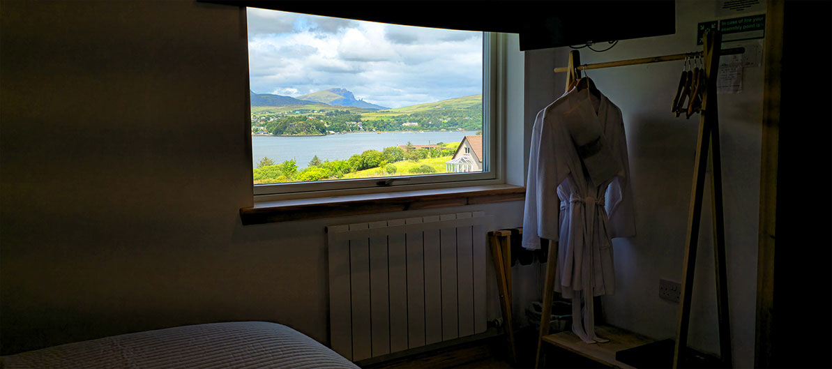 Wake up to amazing sea views of Portree Bay when you stay at Taigh Scalpaigh luxury bed and breakfast accommodation
