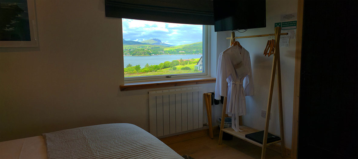 Taigh Scalpaigh luxury bed and breakfast accommodation near Portree has sea views of Portree Bay